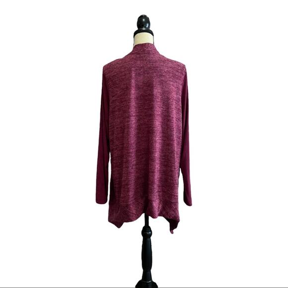 LOGO by Lori Goldstein Faux Suede Knit Sweater Jacket - Picture 3 of 4